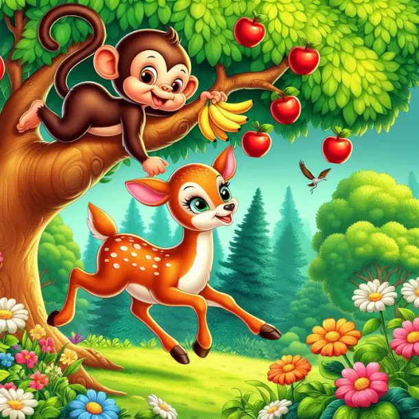 the-monkey-and-the-deer